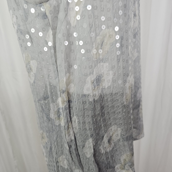 Giorgio Armani Le Collezioni sheer sequin floral print sleeveless top size 12 - Picture 6 of 8